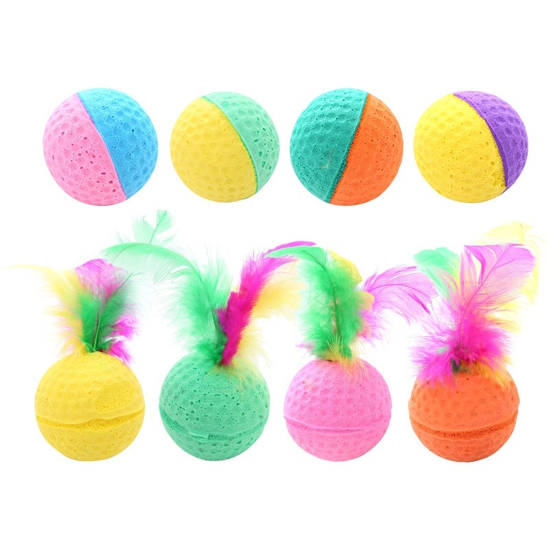 Foam Balls for Cats – 10 Pack, With or Without Feathers