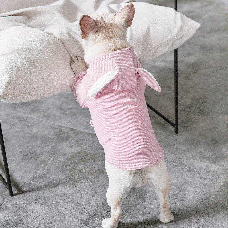 Dog Sweatshirt for Spring & Fall – Grey or Pink, S–3XL
