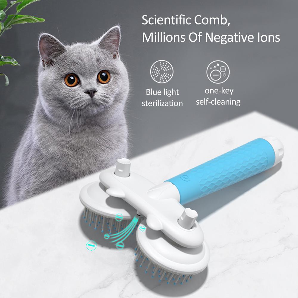 Self-Cleaning Slicker Brush – Double-Head, One-Button Release