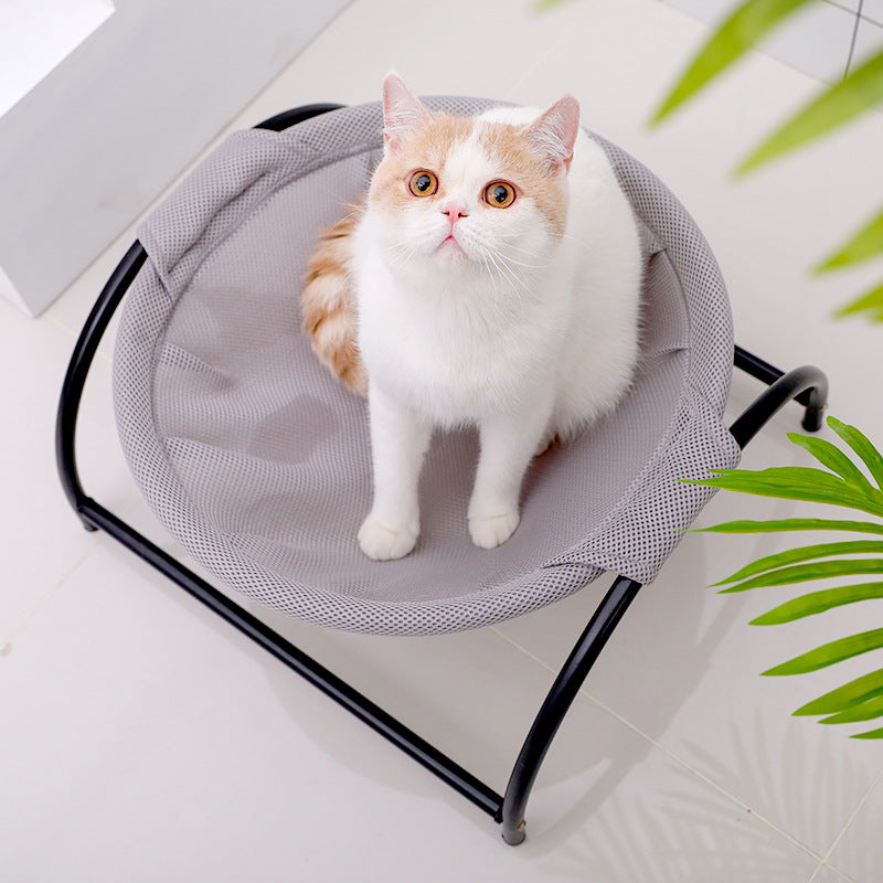 Elevated Breathable Pet Bed – Portable Hammock Cot, 43 cm