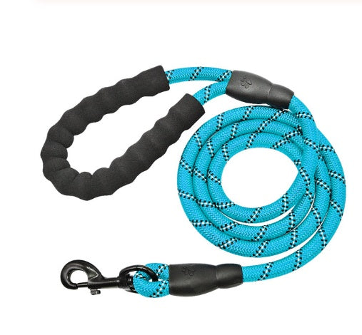 Reflective Dog Leash – Nylon Rope with Foam Handle