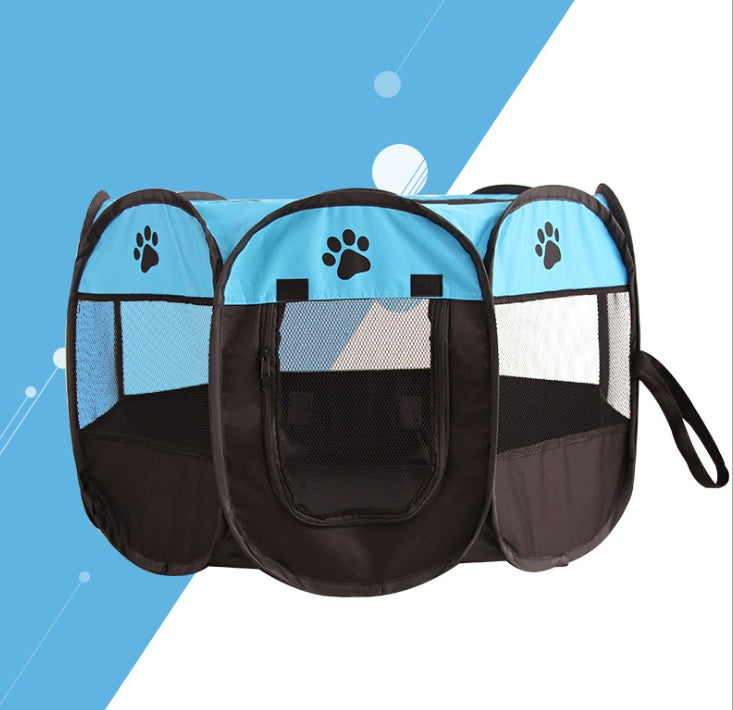 Foldable Octagonal Pet Playpen – Waterproof Oxford Cloth with Mesh Skylight