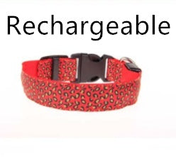 LED Leopard Print Dog Collar – Night Safety, XS–XL