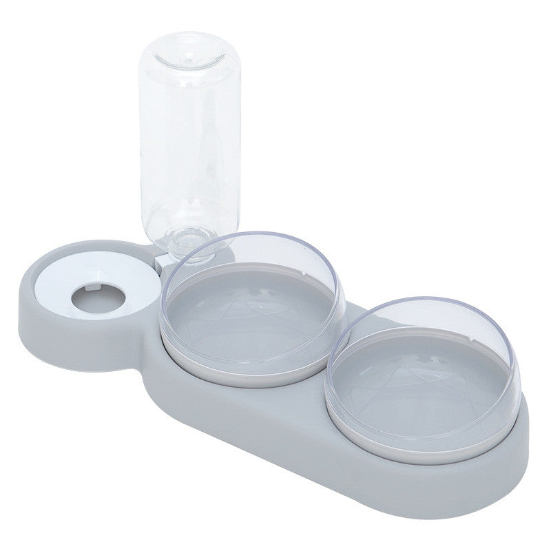 Raised Double Bowl with Water Dispenser – Cats & Dogs