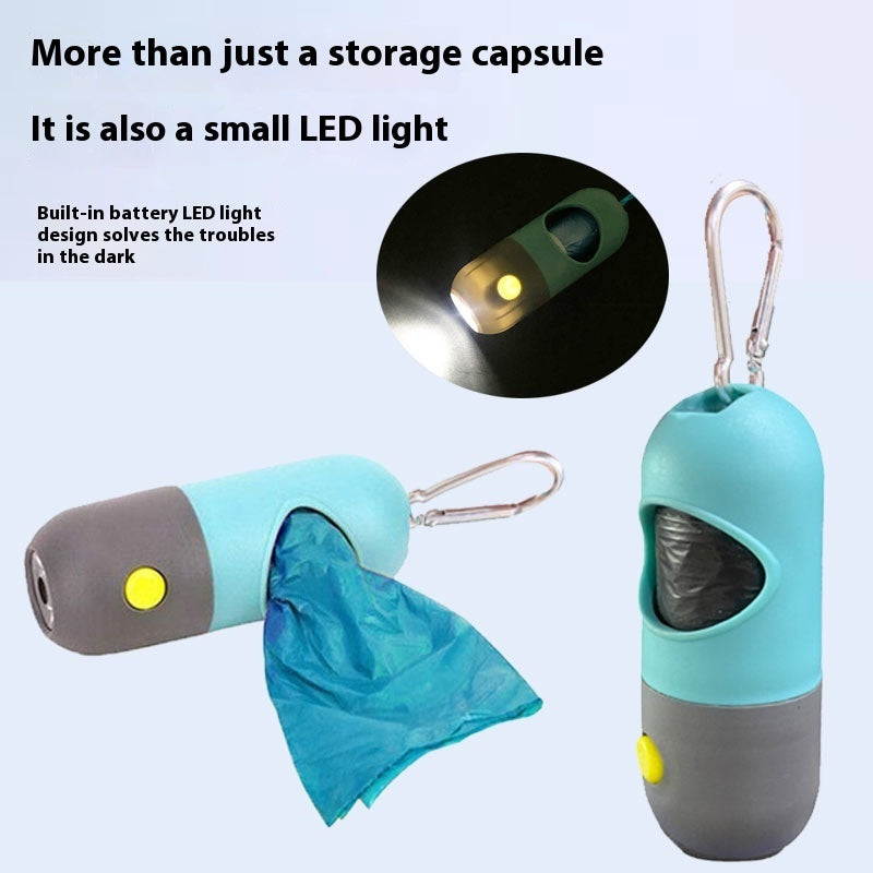 LED Poop Bag Dispenser – Clip-On with Flashlight