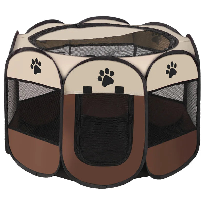 Octagonal Oxford Pet Playpen with Zip Cover