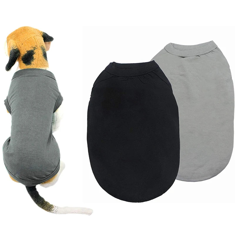 Cotton Dog T-Shirt – Soft Plain Tee for Small to Large Dogs, XS–3XL