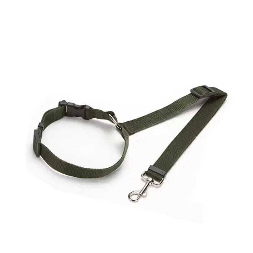 2-in-1 Dog Car Seat Belt & Short Leash – Adjustable Nylon