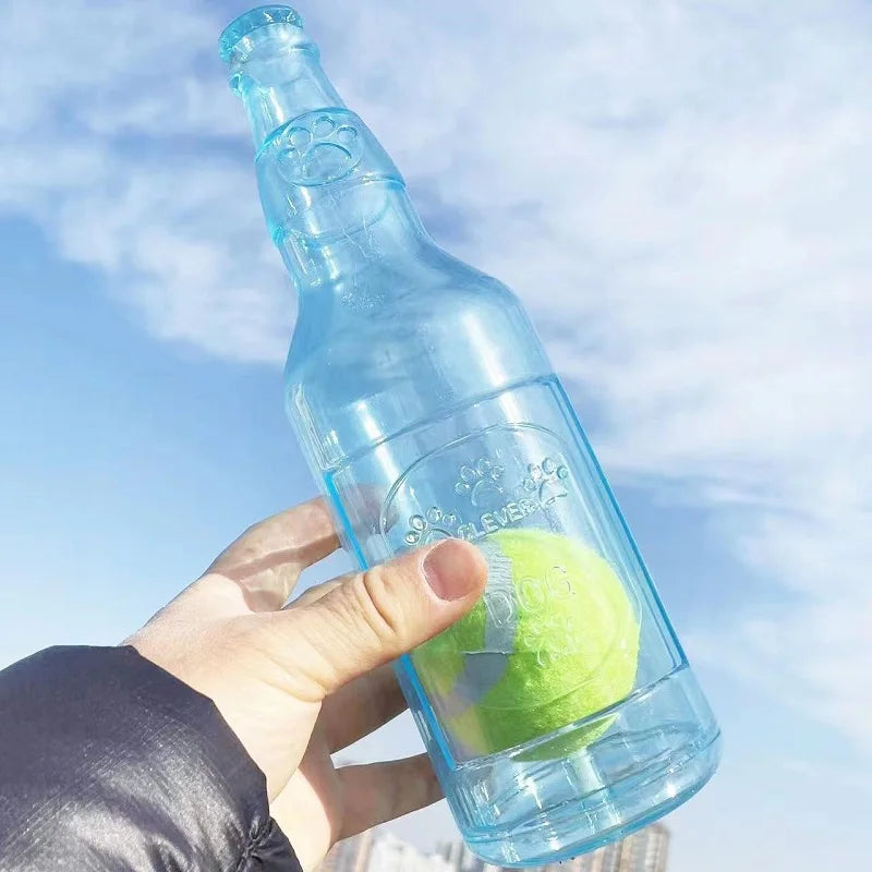 Beer Bottle Chew Toy with Tennis Ball