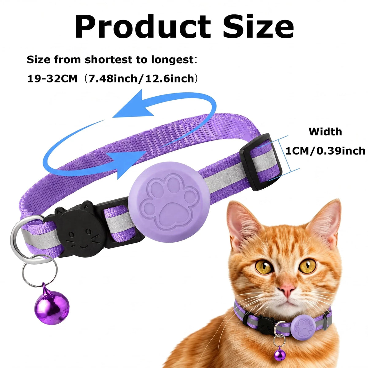 Reflective GPS Tracker Collar with Bell