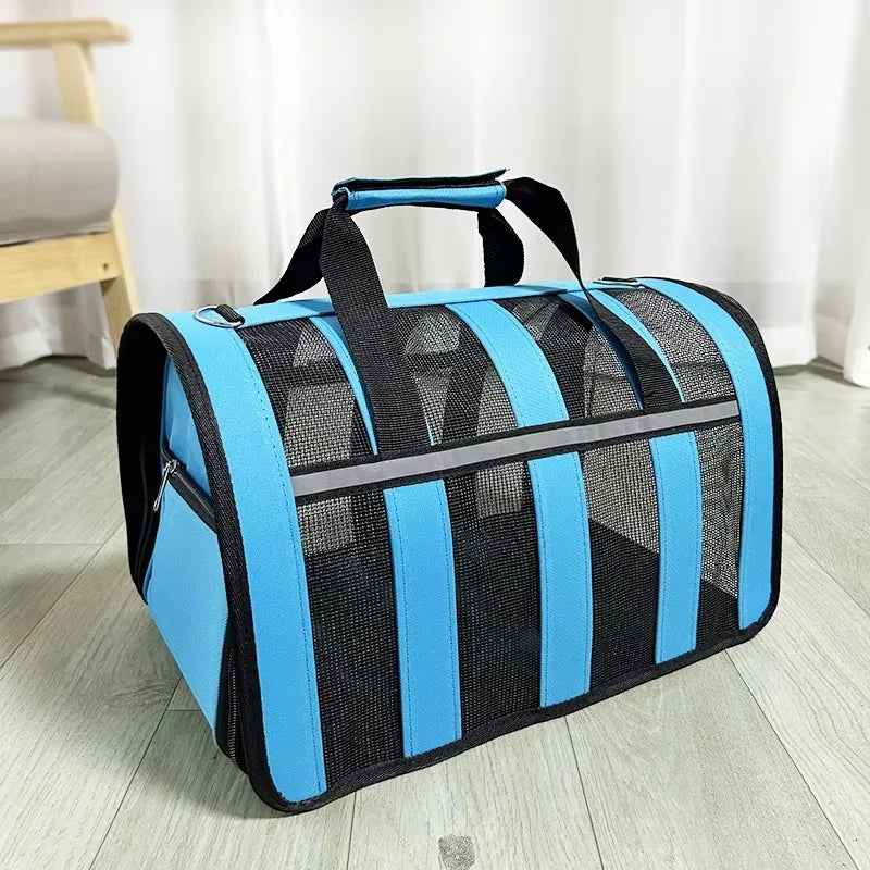 Foldable Mesh Travel Carrier for Dogs & Cats