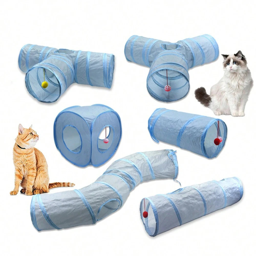 Foldable Cat Tunnel with Peek Hole – S, T, Y & Straight Shapes
