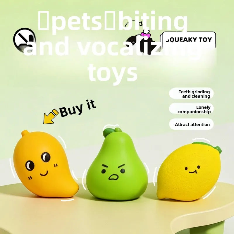 Fruit-Shaped Latex Dog Chew Toy