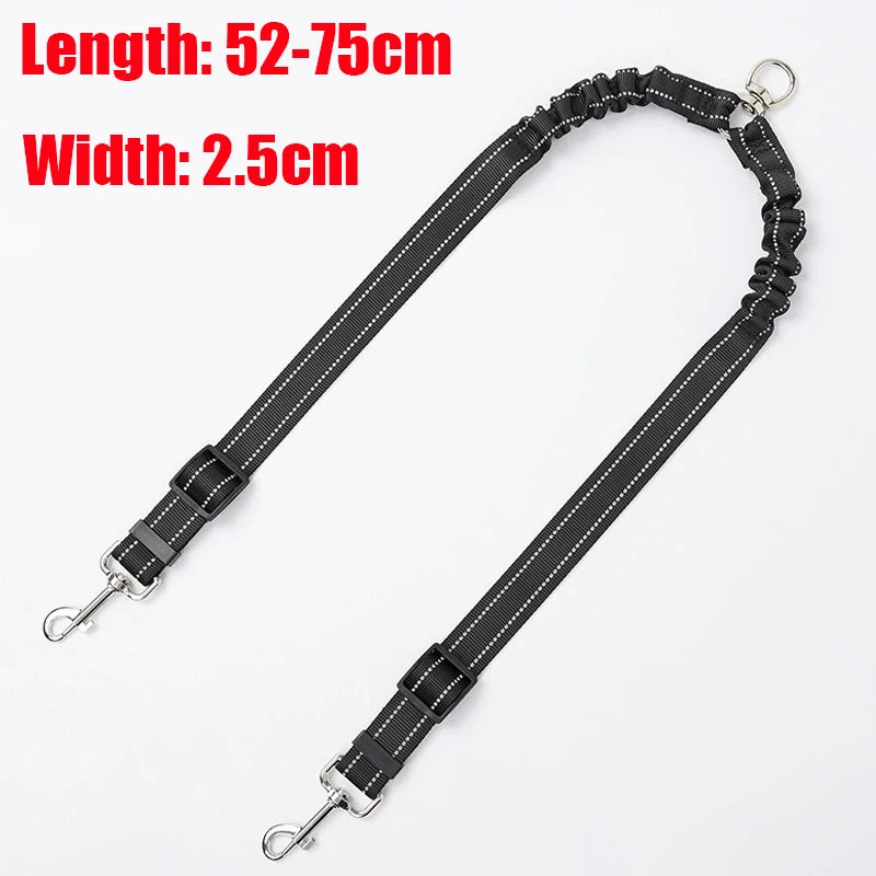 Double Retractable Dog Leash for 2 Dogs – 3m, LED Light & Bag Holder
