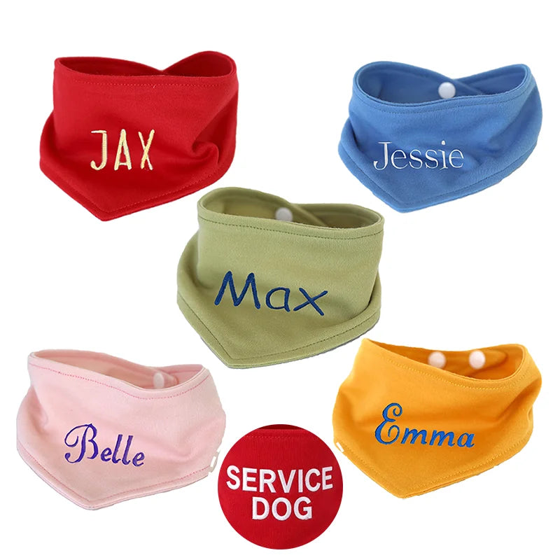 Adjustable Dog Bandana – Solid Color Triangle Scarf, S–XL
