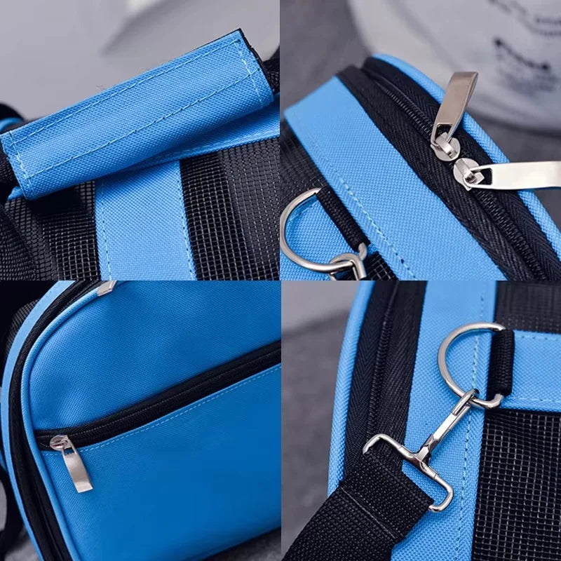 Foldable Mesh Travel Carrier for Dogs & Cats