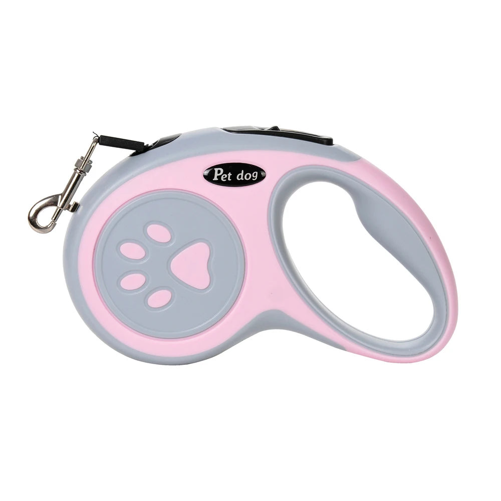 Paw Print Retractable Dog Leash – 3m / 5m for Small & Medium Dogs