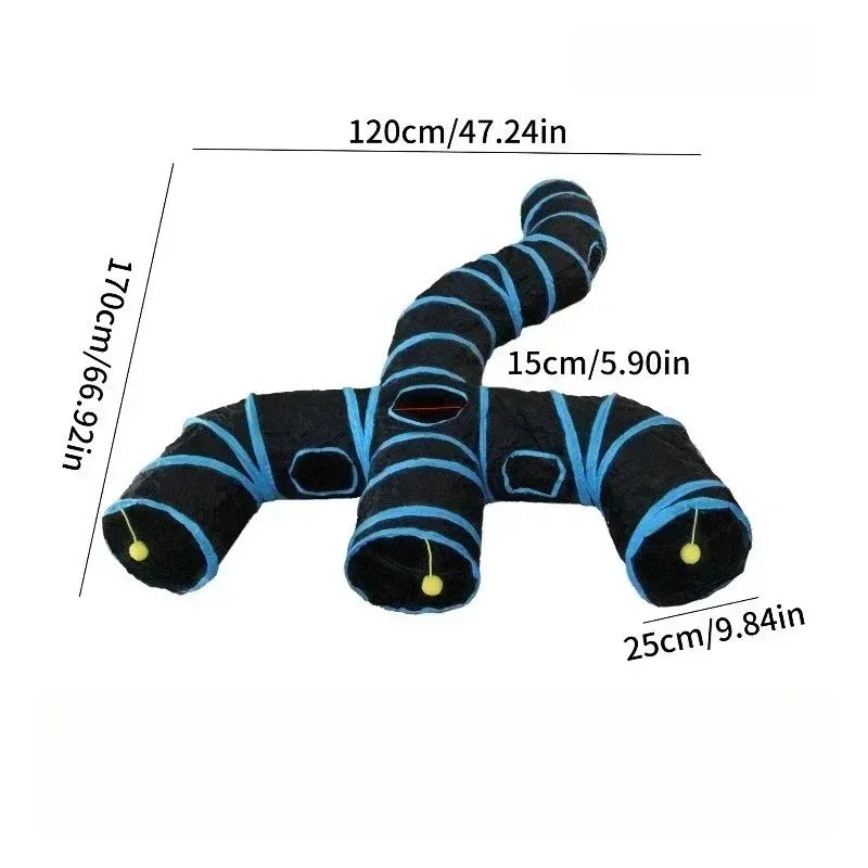 3-Way Foldable Cat Play Tunnel