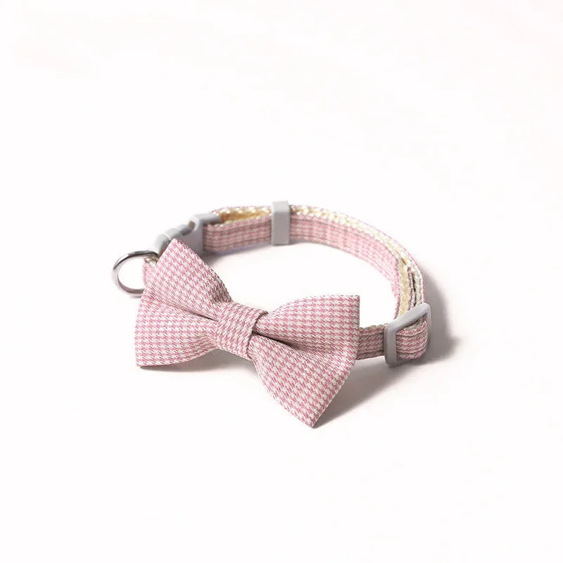 Plaid Bow Tie Cat Collar – Adjustable, 3 Colors