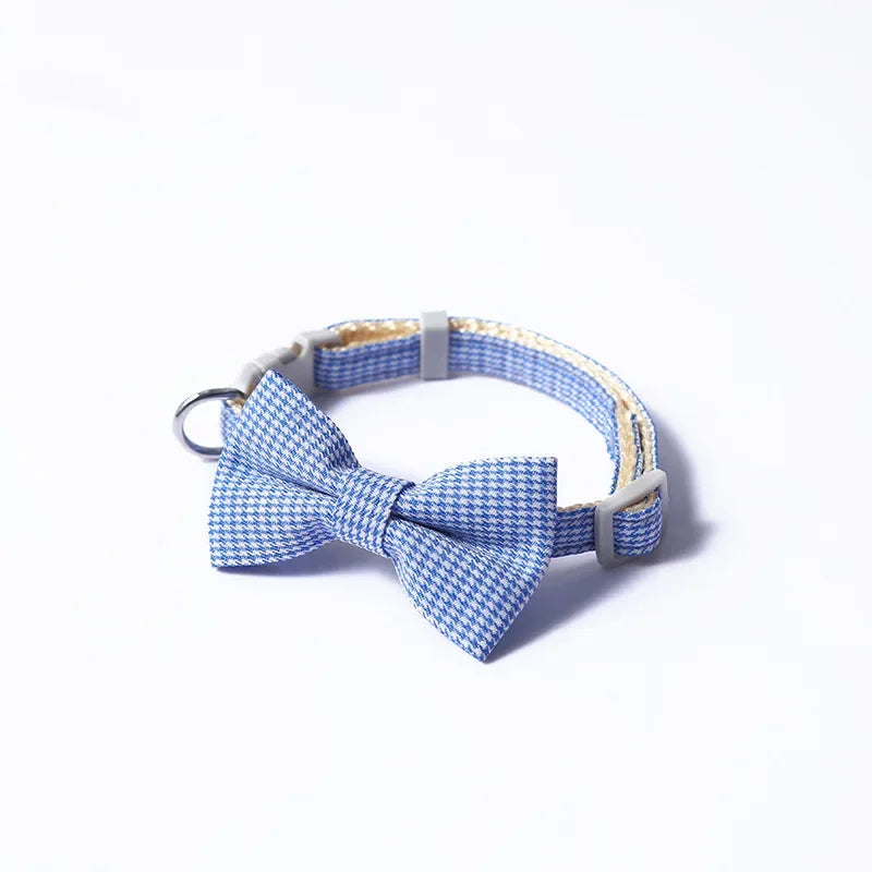 Plaid Bow Tie Cat Collar – Adjustable, 3 Colors