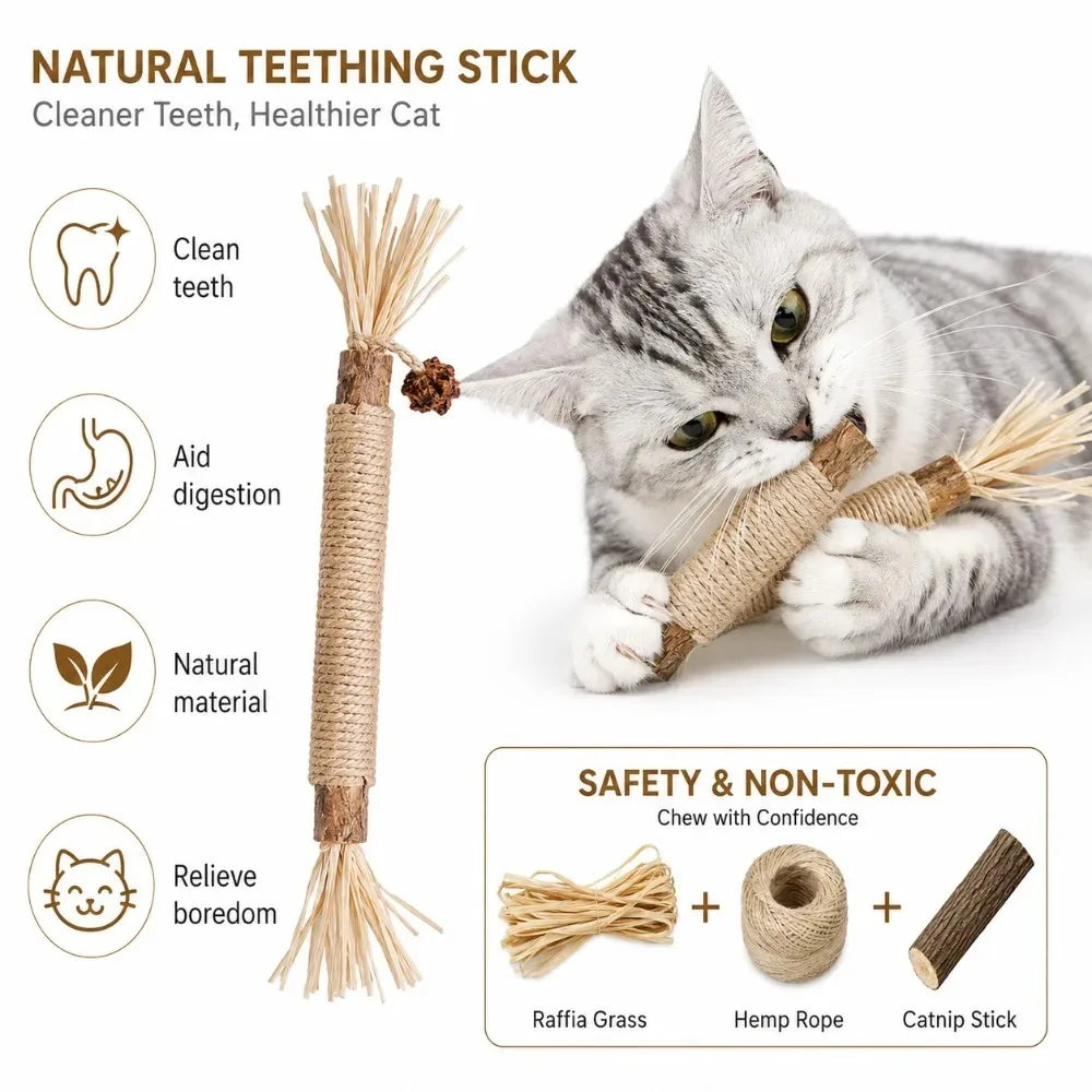 Silvervine Chew Stick for Cats – Natural Chew Toy, 1/3/5 Pack