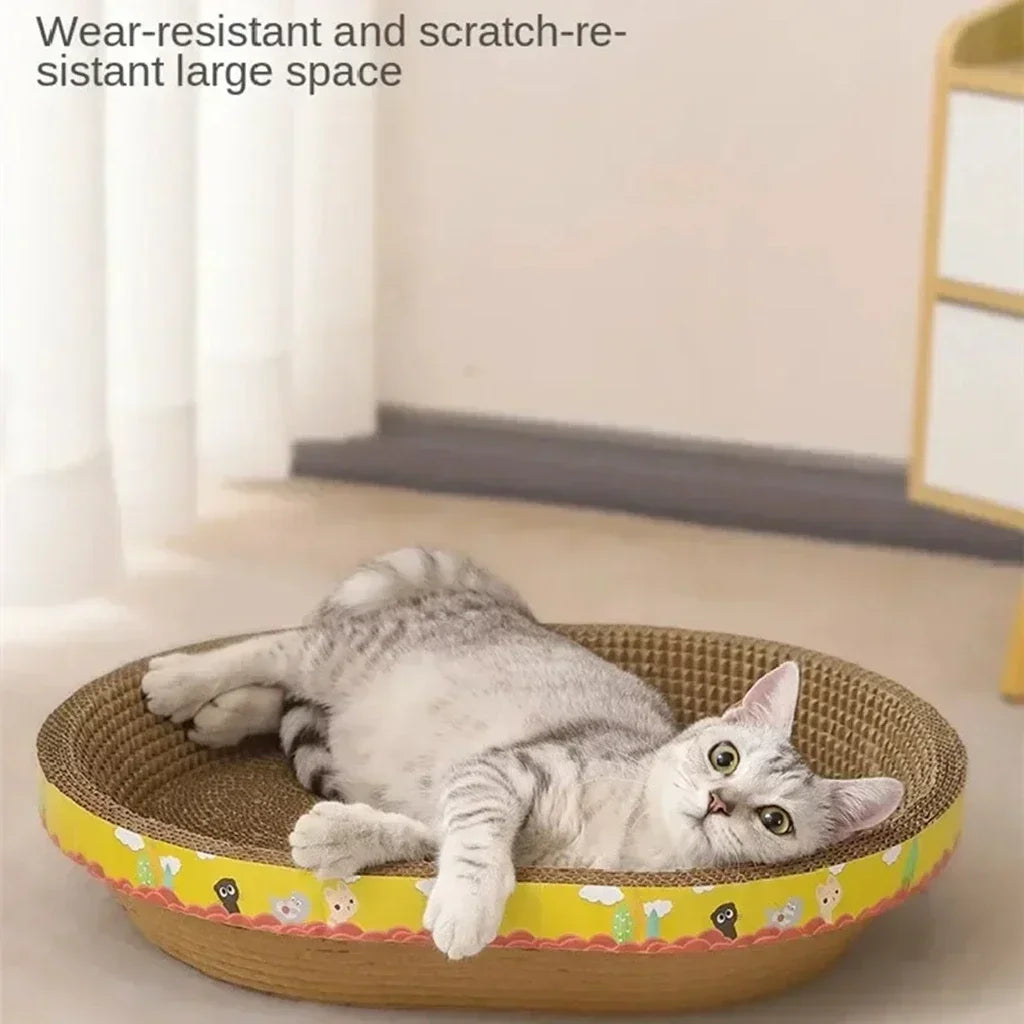 Oval Cardboard Cat Scratcher Bed