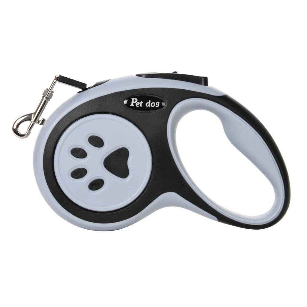Paw Print Retractable Dog Leash – 3m / 5m for Small & Medium Dogs