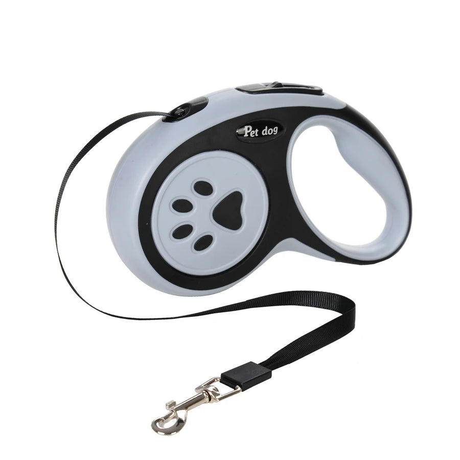 Paw Print Retractable Dog Leash – 3m / 5m for Small & Medium Dogs