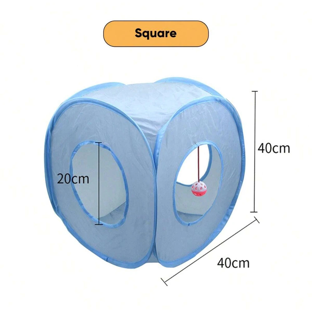 Foldable Cat Tunnel with Peek Hole – S, T, Y & Straight Shapes