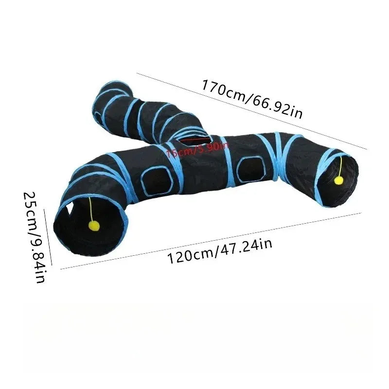 3-Way Foldable Cat Play Tunnel