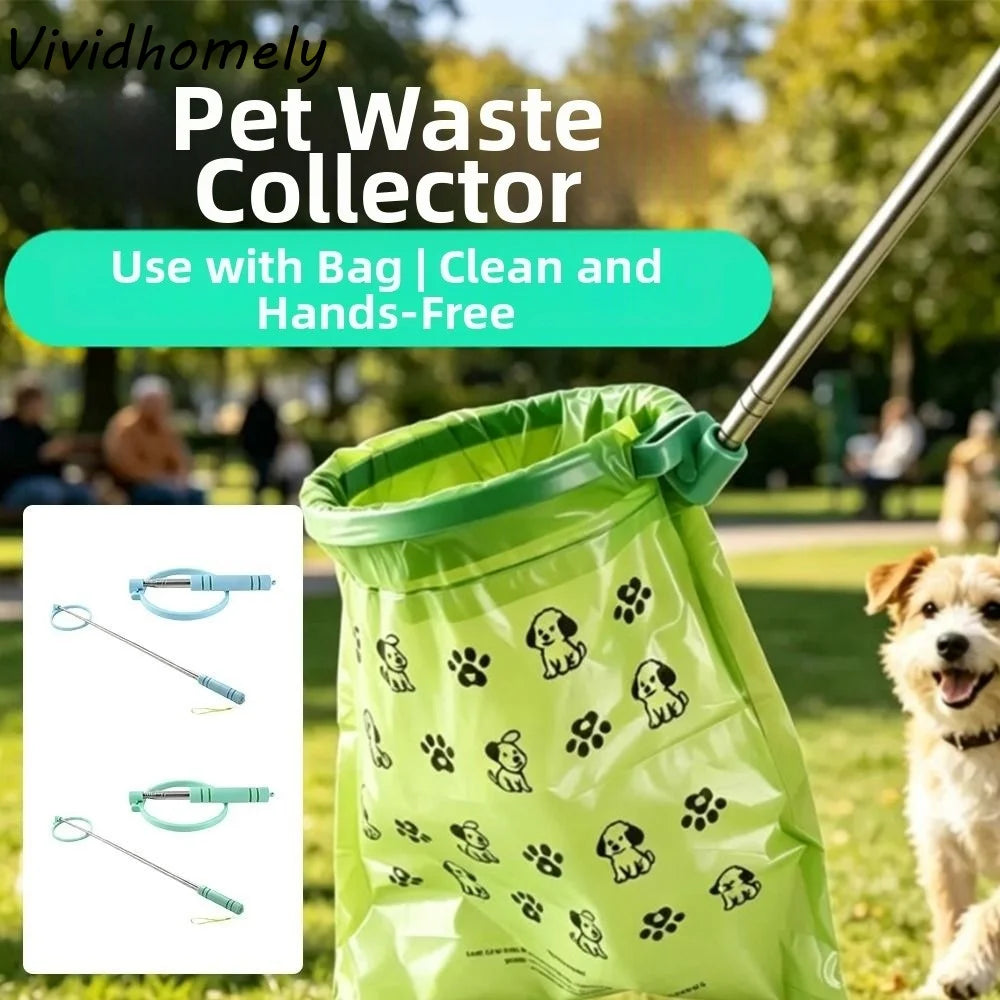Collapsible and Extendable Dog Poop Scooper – Hygienic, No-Contact Tool with a Long Handle