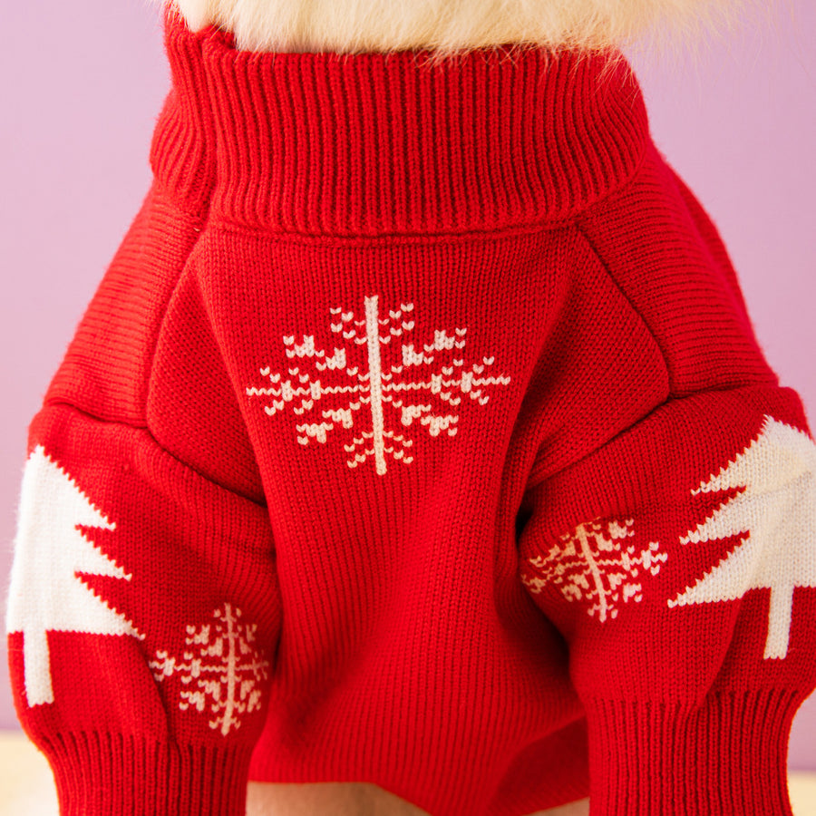 Christmas Dog Sweater – Tree or Reindeer, XS–XXL