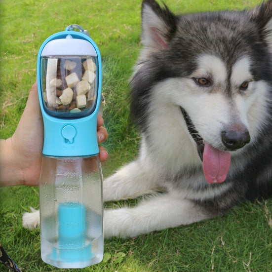 3-in-1 Dog Water Bottle – Drinker, Food & Bag Holder