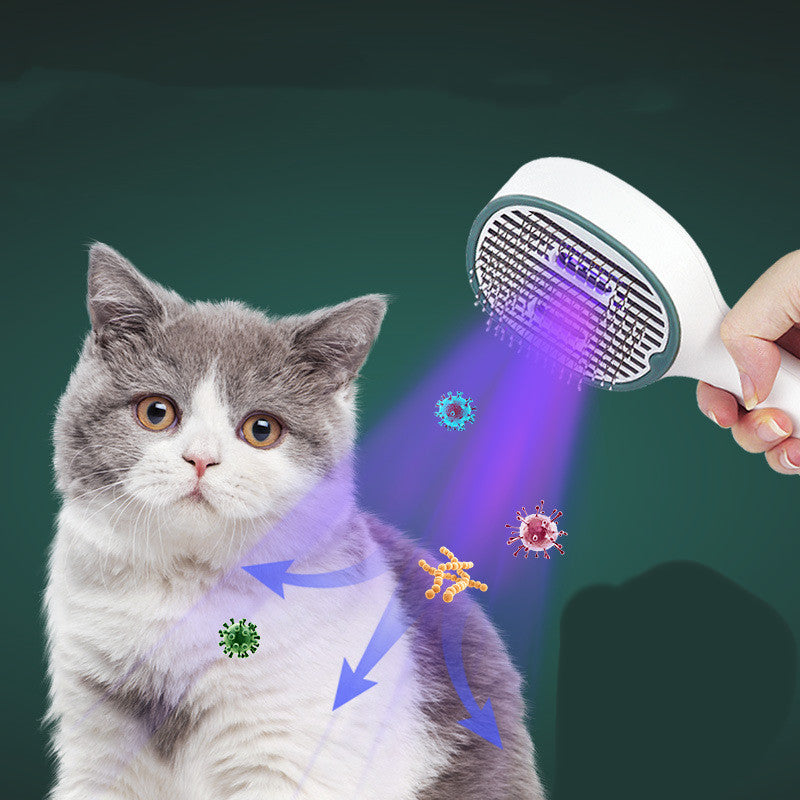 USB Sterilizing Pet Brush – Grooming Comb for Cats & Dogs