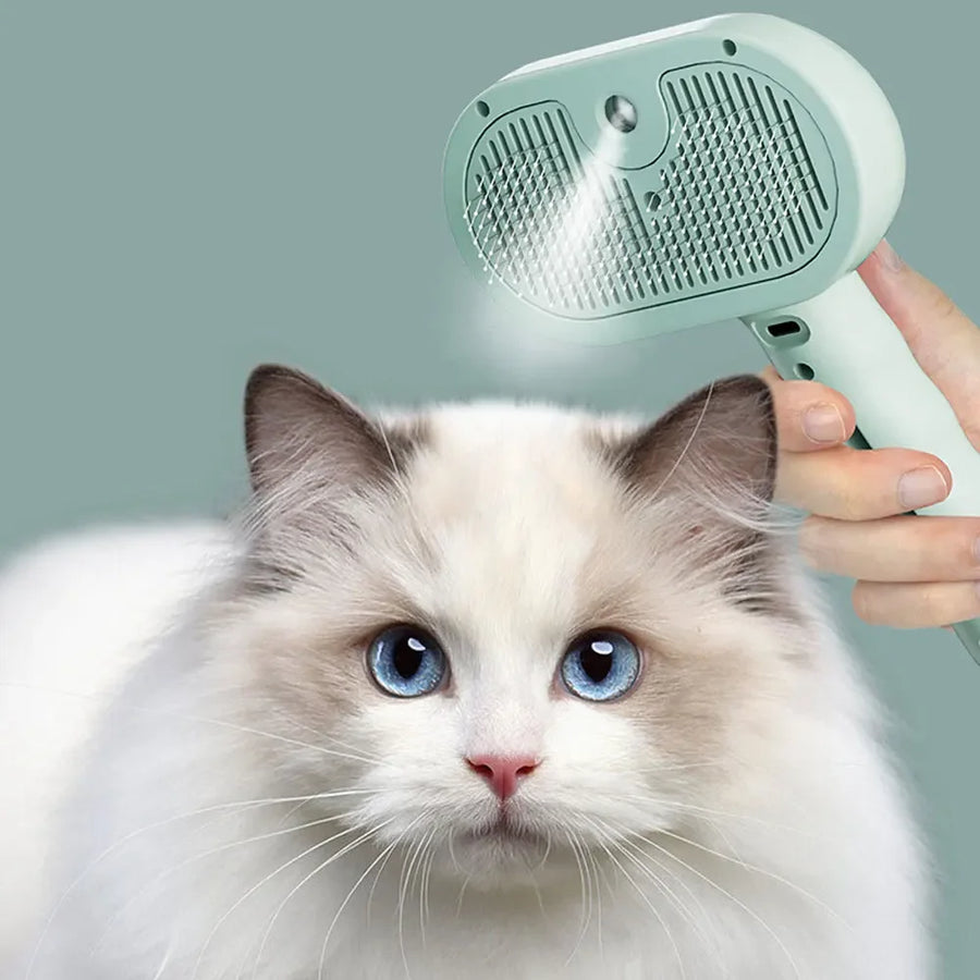 Steam Mist Grooming Comb – Detangling Brush for Cats & Dogs