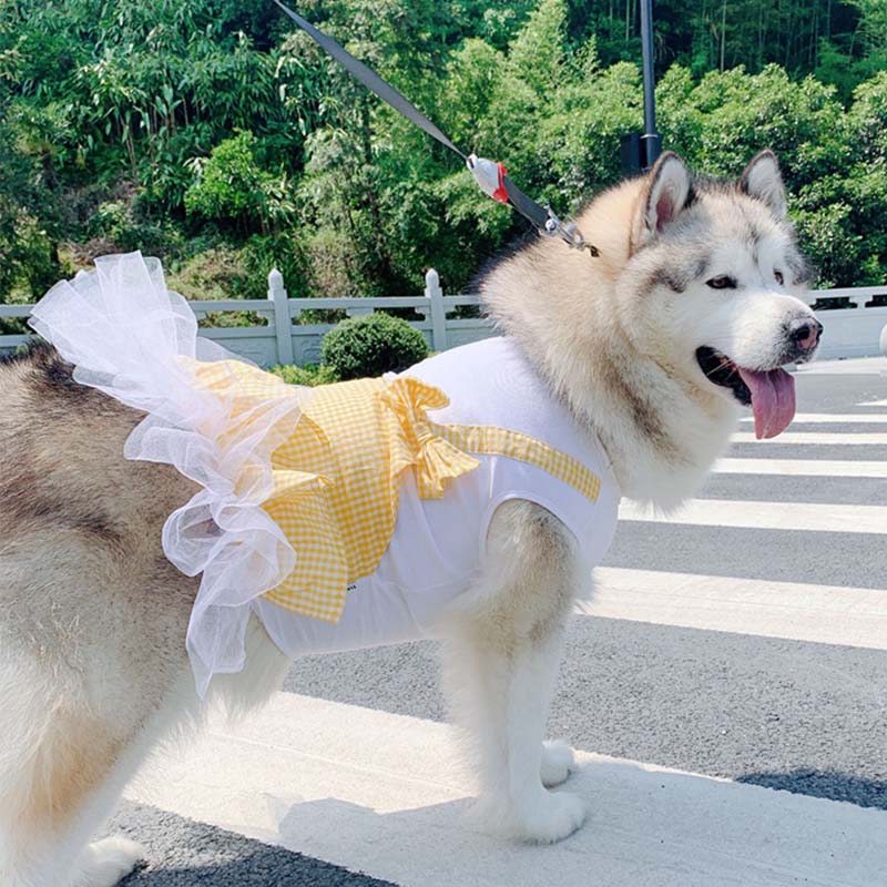Princess Dog Dress for Large Dogs – Red or Yellow, S–6XL