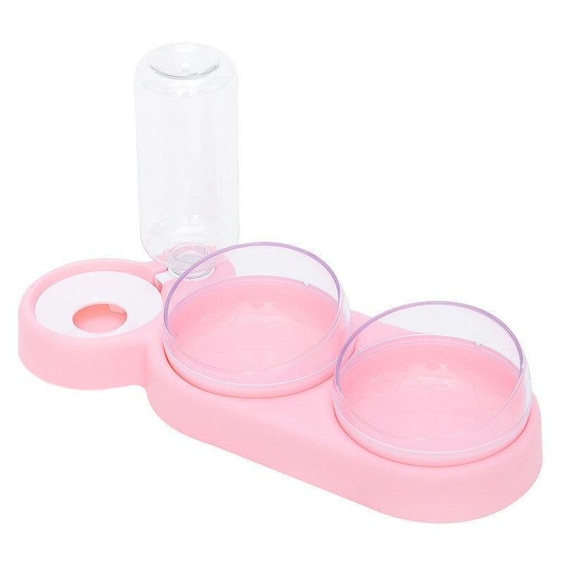 Raised Double Bowl with Water Dispenser – Cats & Dogs