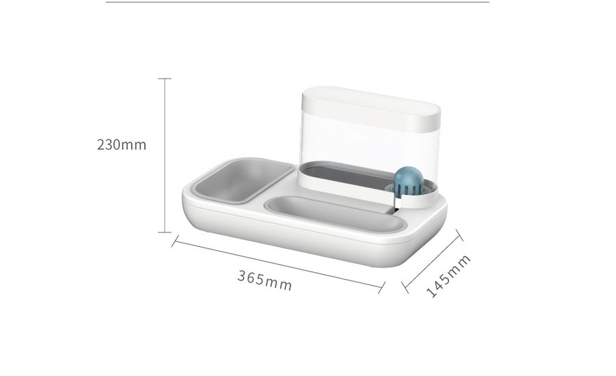 Automatic Pet Water Fountain with Double Bowl – 1.5 L, Blue or White