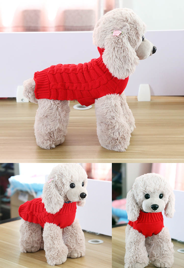 Cable Knit Dog Sweater – Soft & Warm, XS–XL