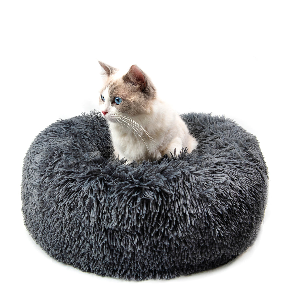 Plush Donut Dog Bed – Round Calming Bed for Small Dogs