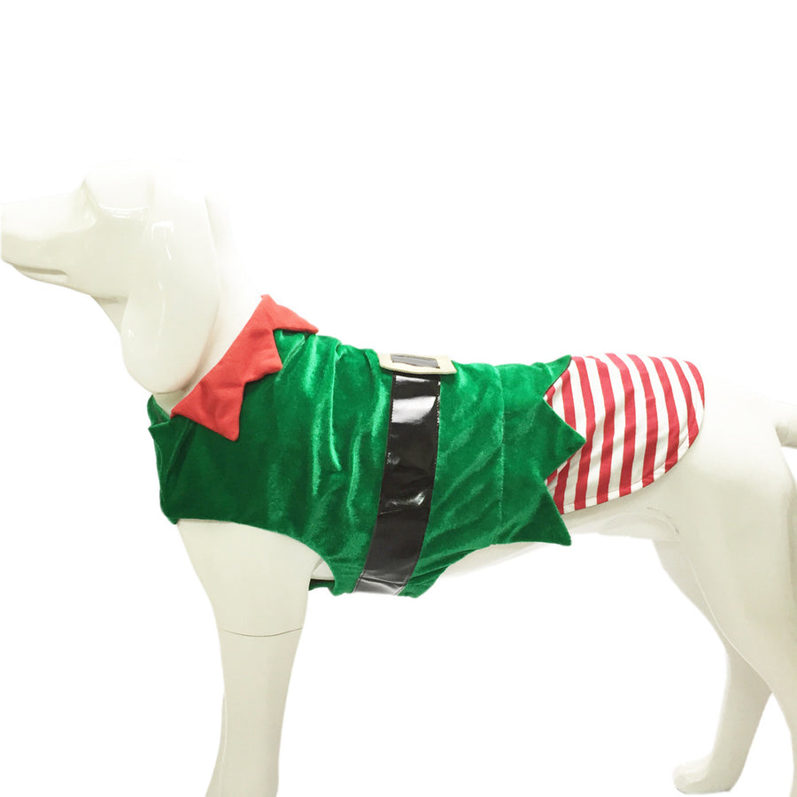 Christmas Elf Dog Costume – Green or Red, S–2XL