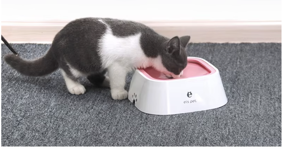Dog Drinking Water Bowl Floating Non-Wetting Mouth Cat Bowl without Spill Drinking Water Dispenser Plastic Anti-Over Dog Bowl