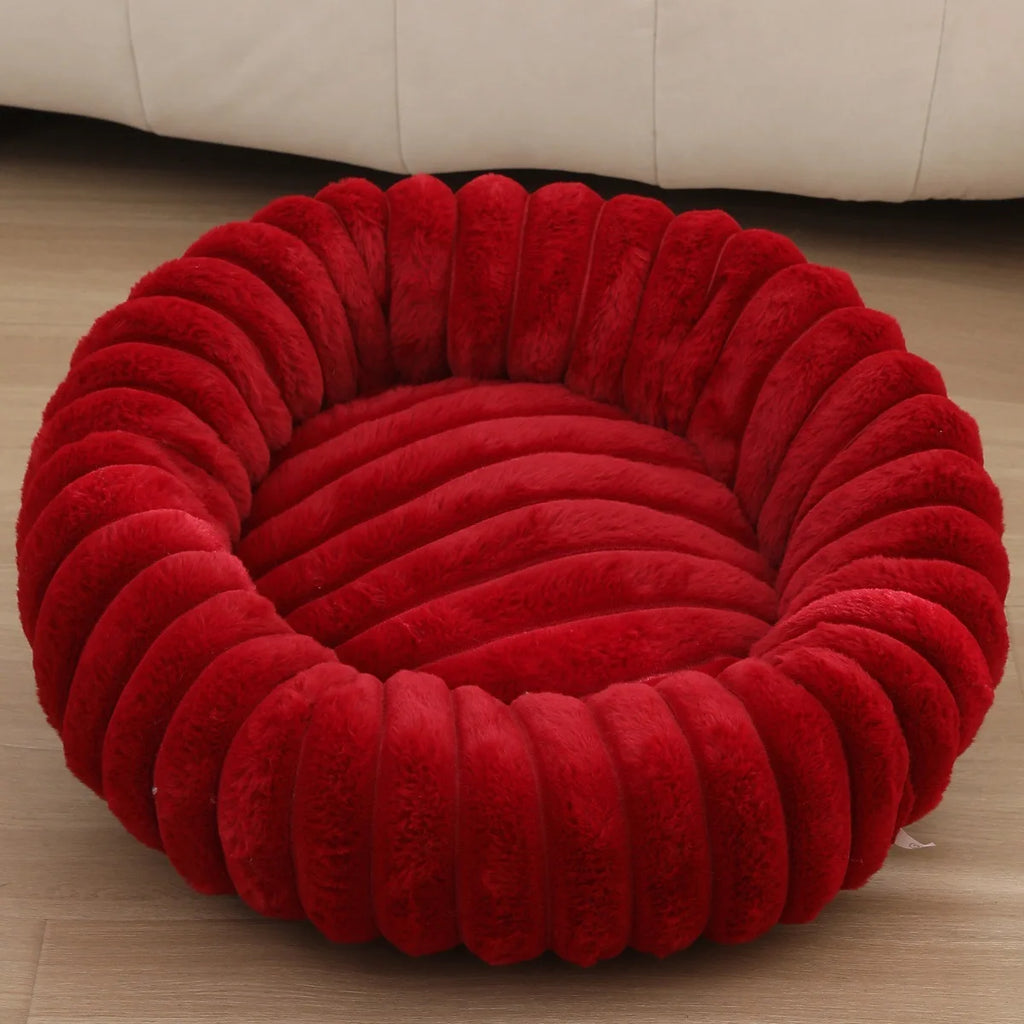 40-80cm Fluffy Pets Dogs Beds Large Round Dog Bed Super Warm Soft Cat House Plush Cat Nest Winter Big Bed