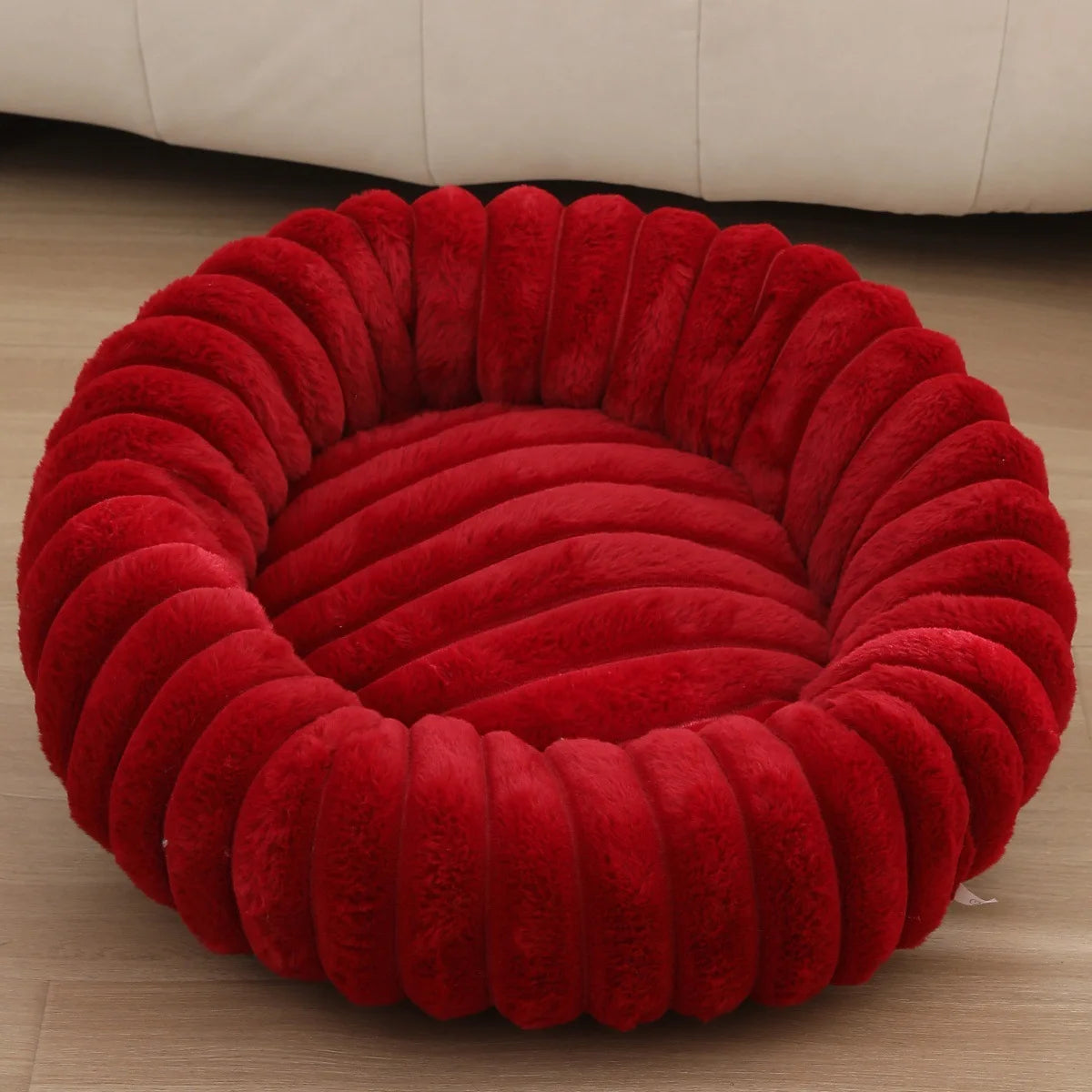 40-80cm Fluffy Pets Dogs Beds Large Round Dog Bed Super Warm Soft Cat House Plush Cat Nest Winter Big Bed