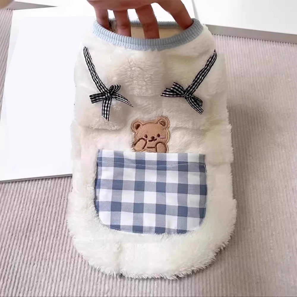 Cute Cat Dog Clothes Winter Plush Vest Soft Fleece Kitten Jacket Warm Puppy Coat Small Dogs Cats Apparel