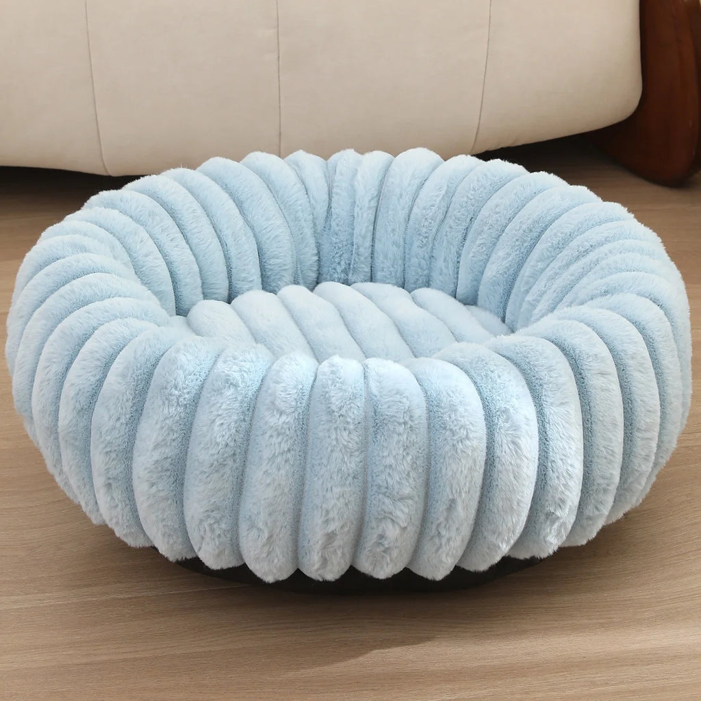 40-80cm Fluffy Pets Dogs Beds Large Round Dog Bed Super Warm Soft Cat House Plush Cat Nest Winter Big Bed