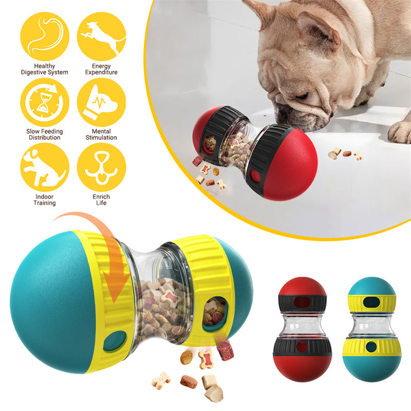 Wobble Treat Dispenser for Dogs – Slow Feeding Tumbler