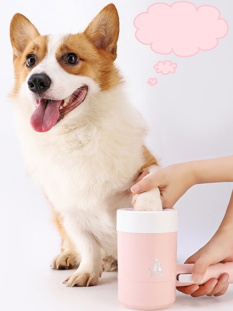 Dog Paw Cleaner Cup – Soft Silicone Bristles, Portable