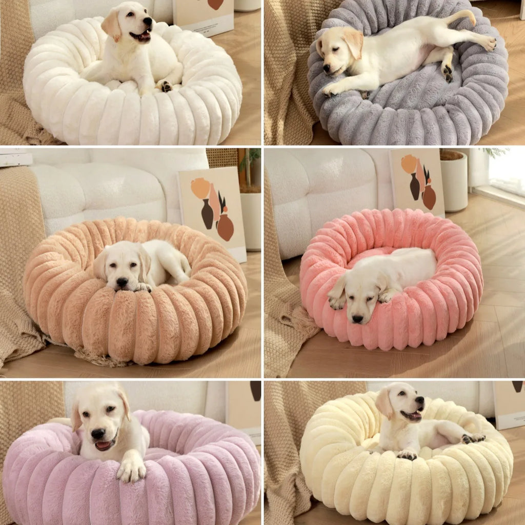 40-80cm Fluffy Pets Dogs Beds Large Round Dog Bed Super Warm Soft Cat House Plush Cat Nest Winter Big Bed