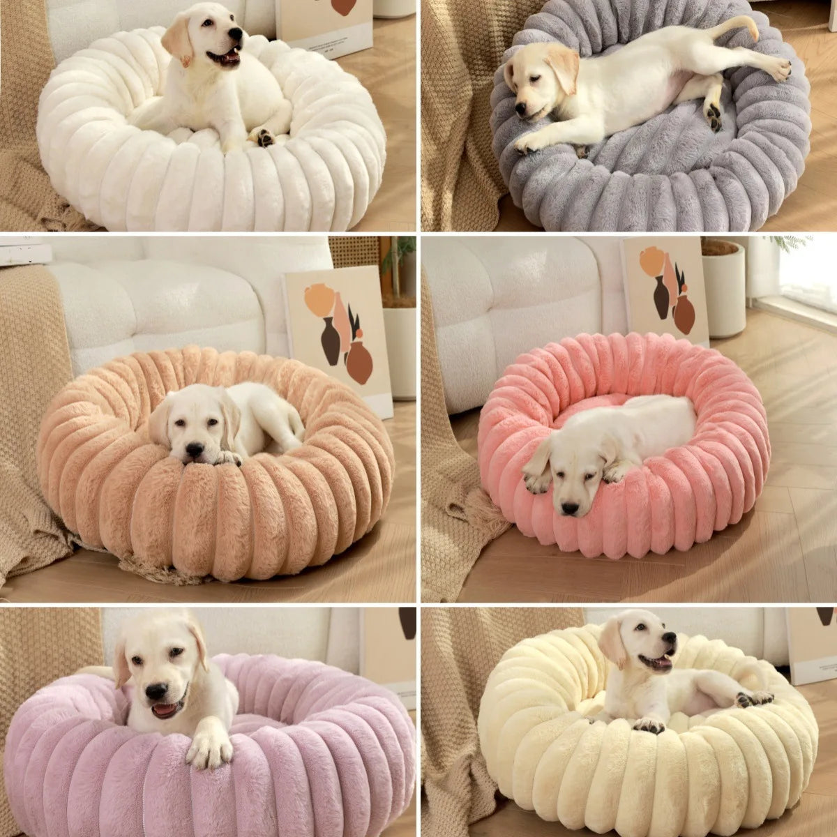 40-80cm Fluffy Pets Dogs Beds Large Round Dog Bed Super Warm Soft Cat House Plush Cat Nest Winter Big Bed